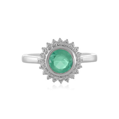 Russian Emerald Silver Ring