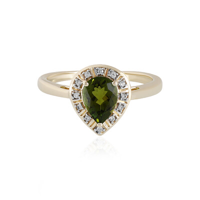 9K Brazilian Green Tourmaline Gold Ring