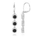 Black Sapphire Silver Earrings