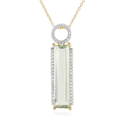 Green Amethyst Silver Necklace