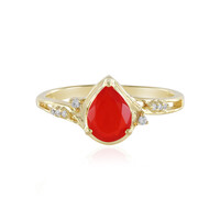 Red Ethiopian Opal Silver Ring