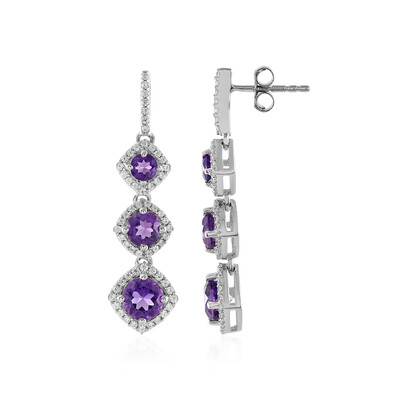 Siberian Amethyst Silver Earrings