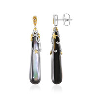 Black Mother of Pearl Silver Earrings (Gems en Vogue)