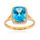 14K Swiss Blue Topaz Gold Ring