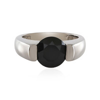 Black Spinel Silver Ring