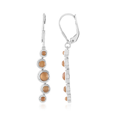 Peach Moonstone Silver Earrings (KM by Juwelo)