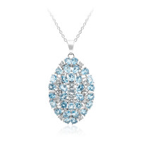 Sky Blue Topaz Silver Necklace