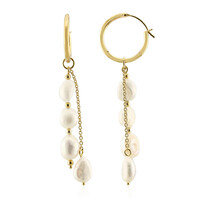 White Freshwater Pearl Silver Earrings (TPC)