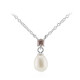 White Freshwater Pearl Silver Necklace