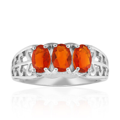 Mexican Fire Opal Silver Ring