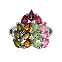 Fancy Tourmaline Silver Ring