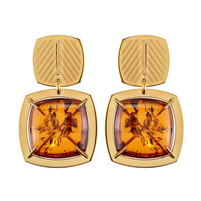 Cognac Baltic Amber Silver Earrings (dagen)