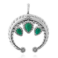 Green Turquoise Silver Pendant (Desert Chic)