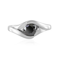 Black Diamond Silver Ring