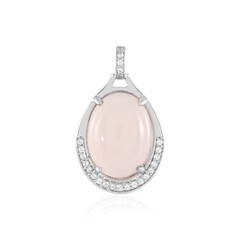 Pink Chalcedony Silver Pendant