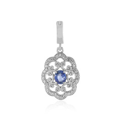 Unheated Ceylon Blue Sapphire Silver Pendant