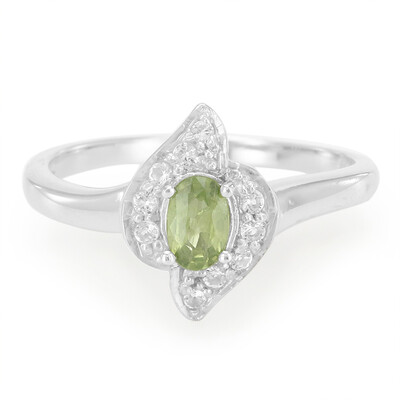 Green Sapphire Silver Ring