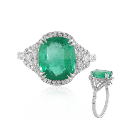 18K AAA Zambian Emerald Gold Ring (de Melo)