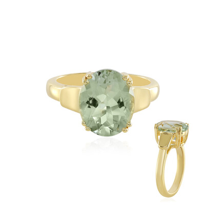 Green Amethyst Silver Ring