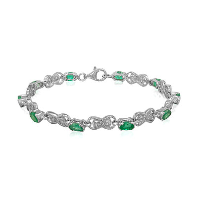 Zambian Emerald Silver Bracelet