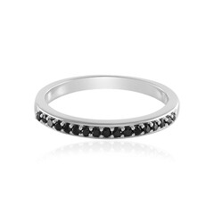 Black Spinel Silver Ring