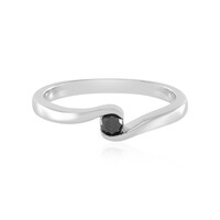 Black Diamond Silver Ring