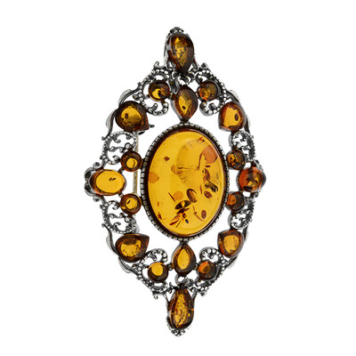 Baltic Amber Silver Brooch (dagen)