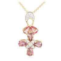 18K Unheated Padparadscha Sapphire Gold Necklace (AMAYANI)