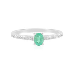 Russian Emerald Silver Ring (Adela Silber)