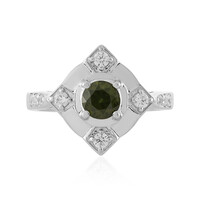 Ceylon Green Zircon Silver Ring