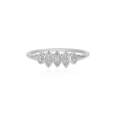 I2 (I) Diamond Silver Ring