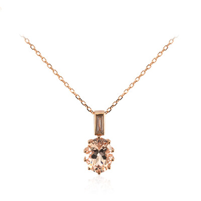 10K AAA Morganite Gold Necklace