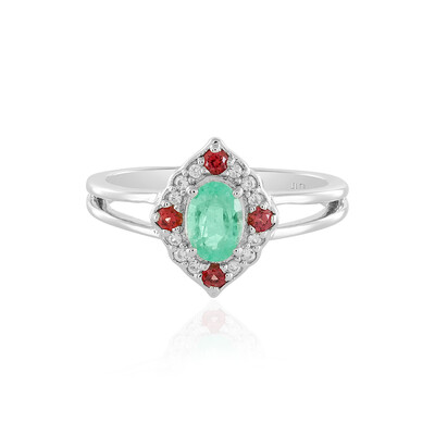 Russian Emerald Silver Ring