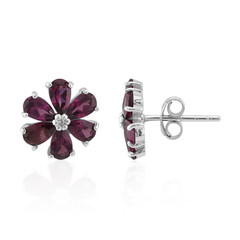 Rhodolite Silver Earrings