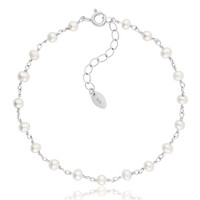 White Freshwater Pearl Silver Bracelet