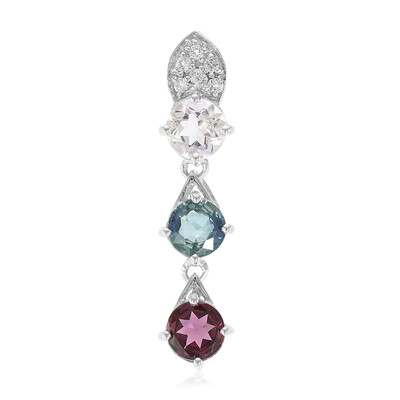 Mixed Gemstones Silver Pendant