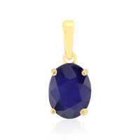 9K Madagascar Blue Sapphire Gold Pendant