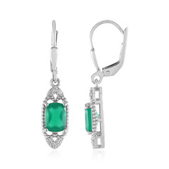 Green Onyx Silver Earrings