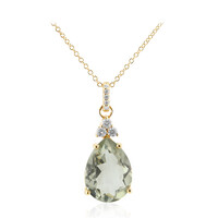 Green Amethyst Silver Necklace