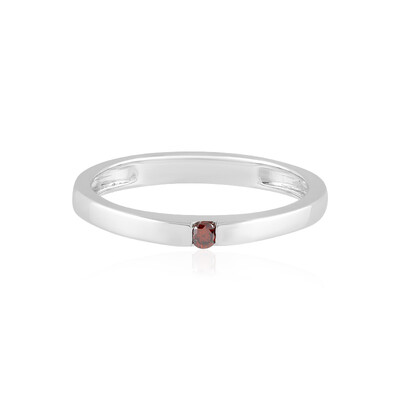 I3 Red Diamond Silver Ring