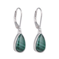 Malachite Silver Earrings