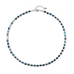 Royal Blue Hematite Silver Necklace