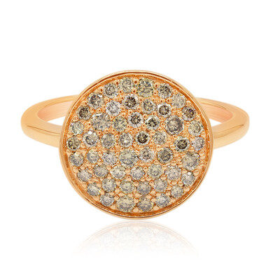 14K SI1 Argyle Rose De France Diamond Gold Ring (Annette)