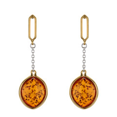 Cognac Baltic Amber Silver Earrings