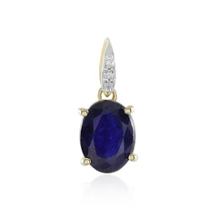 9K Madagascar Blue Sapphire Gold Pendant