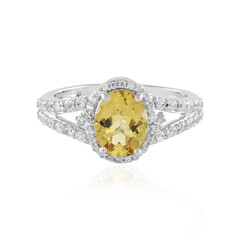 Yellow Beryl Silver Ring