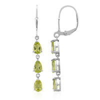 Burmese Peridot Silver Earrings