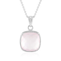 Rose Quartz Silver Necklace