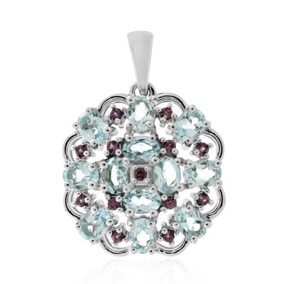 Sky Blue Topaz Silver Pendant