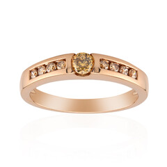 9K SI1 Argyle Rose De France Diamond Gold Ring